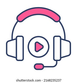 headphone Finance Related Vector Line Icon. Editable Stroke Pixel Perfect.