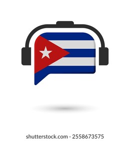 Headphone flag of Cuba. Vector Illustration of flag on white background.