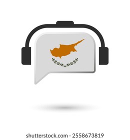 Headphone flag of Cyprus. Vector Illustration of flag on white background.