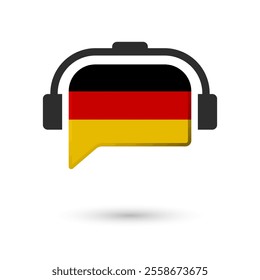 Headphone flag of German. Vector Illustration of flag on white background.