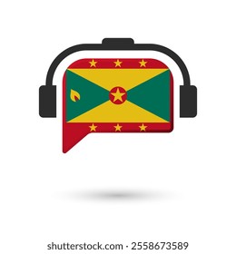 Headphone flag of Grenada. Vector Illustration of flag on white background.
