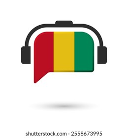 Headphone flag of Guinea. Vector Illustration of flag on white background.