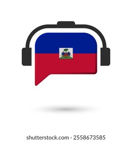 Headphone flag of Haiti. Vector Illustration of flag on white background.