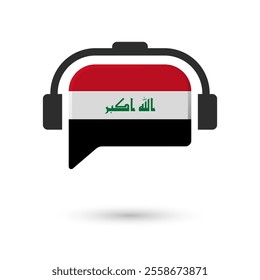 Headphone flag of Iraq. Vector Illustration of flag on white background.