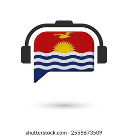 Headphone flag of Kiribati. Vector Illustration of flag on white background.