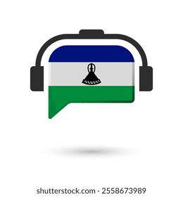 Headphone flag of Lesotho. Vector Illustration of flag on white background.