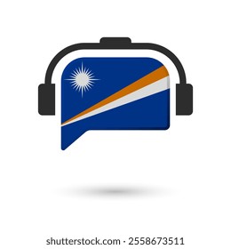 Headphone flag of Marshall Islands. Vector Illustration of flag on white background.