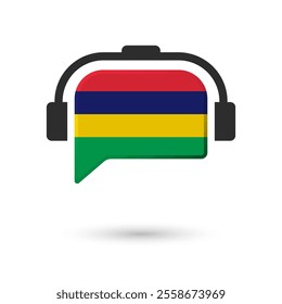Headphone flag of Mauritius. Vector Illustration of flag on white background.