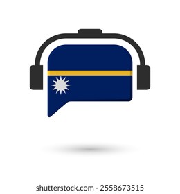 Headphone flag of Nauru. Vector Illustration of flag on white background.