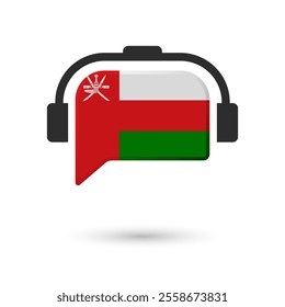 Headphone flag of Oman. Vector Illustration of flag on white background.