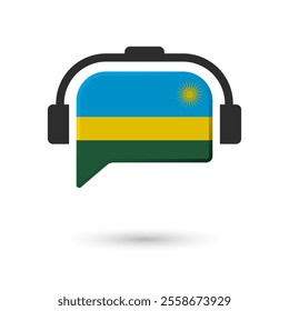 Headphone flag of Rwanda. Vector Illustration of flag on white background.