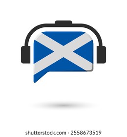 Headphone flag of Scotland. Vector Illustration of flag on white background.