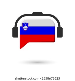 Headphone flag of Slovenia. Vector Illustration of flag on white background.