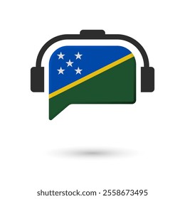 Headphone flag of Solomon Islands. Vector Illustration of flag on white background.