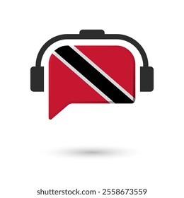 Headphone flag of Trinidad and Tobago. Vector Illustration of flag on white background.