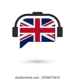 Headphone flag of United Kingdom. Vector Illustration of flag on white background.