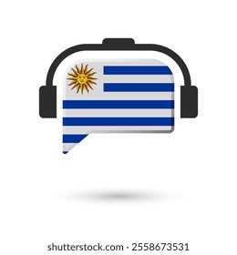 Headphone flag of Uruguay. Vector Illustration of flag on white background.