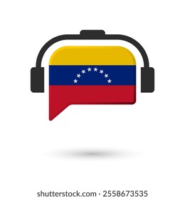 Headphone flag of Venezuela. Vector Illustration of flag on white background.