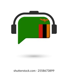 Headphone flag of Zambia. Vector Illustration of flag on white background.