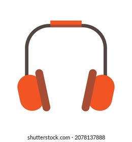headphone flat clipart vector illustration