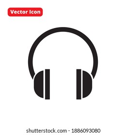 headphone flat design 2d isolated black