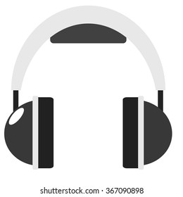 Headphone flat icon sound audio concept illustration