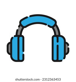 Headphone flat icon, vector illustration