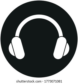 Headphone Flat Icon Vectorel Desing 