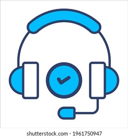 headphone flat line icon modern illustration