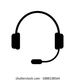 headphone flat with White Background editable stroke