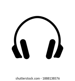 headphone flat with White Background editable stroke