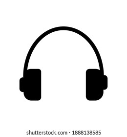 headphone flat with White Background editable stroke