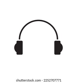 Icono vectorial del gadget de auriculares. Diseño de señas planas auriculares. pictograma del símbolo EPS 10