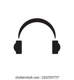 Icono vectorial del gadget de auriculares. Diseño de señas planas auriculares. pictograma del símbolo EPS 10