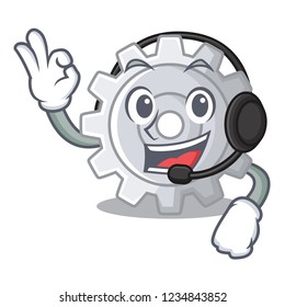 With headphone gear icon cartoon the design best
