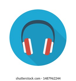 headphone glyph flat vector icon