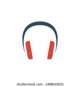 headphone glyph flat vector icon