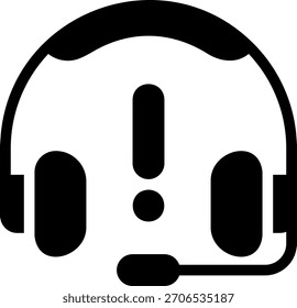 headphone glyph icon illustration vector