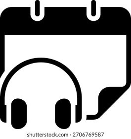 Vector de ilustración de icono de glifo de auriculares