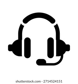 Gráfico de Vector de ilustración de icono de glifo de auriculares. Gráfico simple del Vector de la ilustración del elemento, conveniente para el App, los Sitios web, y las presentaciones aisladas en el fondo blanco