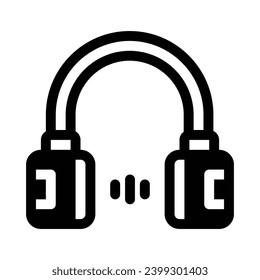 Headphone Glyph Icon - Single Icon, Vector