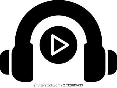 Headphone Glyph Vector Icon Design