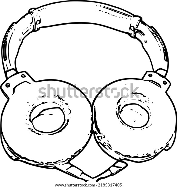 Headphone Graphic Black White Stock Vector (Royalty Free) 2185317405