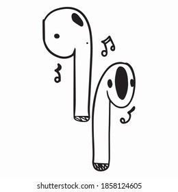 diseño gráfico de auriculares ilustración vectorial, icono, dibujo de tatuajes de arte, logotipo, dibujo a mano, uso en impresión