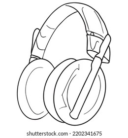 headphone graphic design vector illustration, art tattoo sketch, hand draw, print use