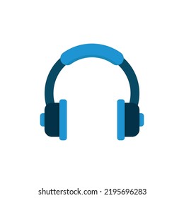 Headphone, Headset, or Earphone Element Design Music Audio Vector Icon Colored Isolated On White Background. 
Template Flat Icon Vector Style For Web, Apps, Or Business EPS10 Editable.