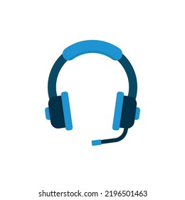 Headphone, Headset, or Earphone Element Design Music Audio Vector Icon Colored Isolated On White Background. 
Template Flat Icon Vector Style For Web, Apps, Or Business EPS10 Editable.
