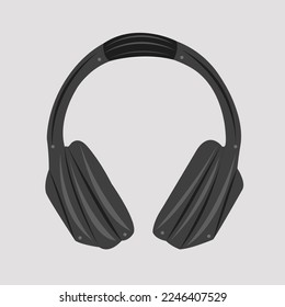 Headphone headset flat vector illustration. Cute headphone headset audio cartoon vector illustration for graphic design and decorative element