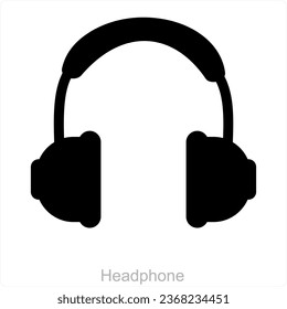 Concepto de icono de auriculares y auriculares