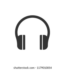 Headphone headset icon in flat style. Headphones vector illustration on white isolated background. Audio gadget business concept.
